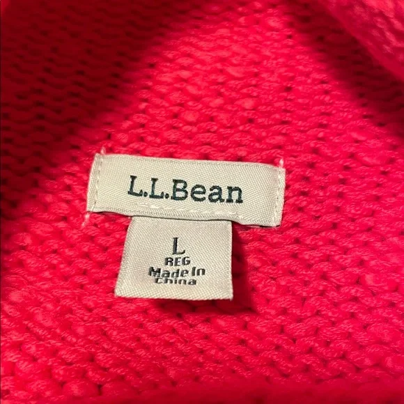 L.L. Bean Vibrant Red Knit Sweater - L - Picture 5 of 6